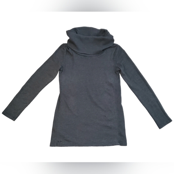 Converse Cowel Neck Long Pullover Sweater Womens L Grey Stretch Top - Picture 9 of 9